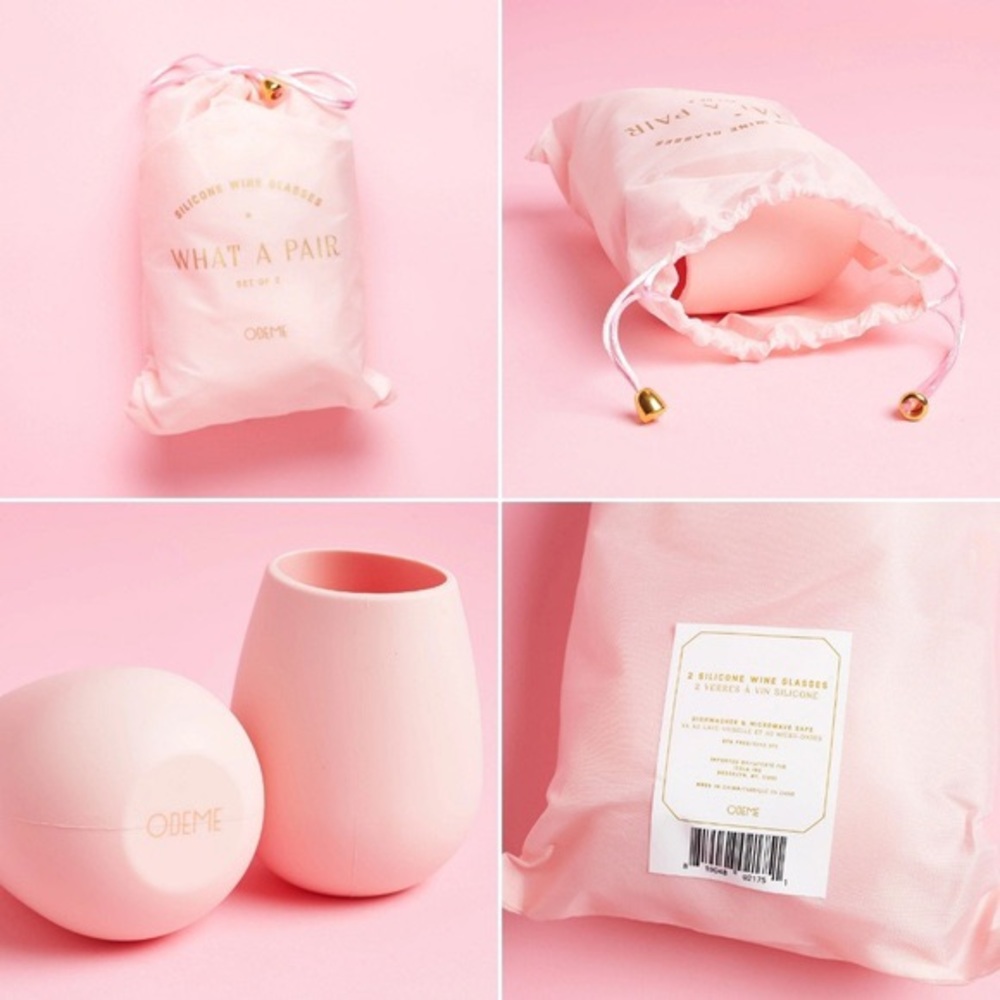 Odeme Pink Silicone Wine Glass Set💥NEW!💥💓